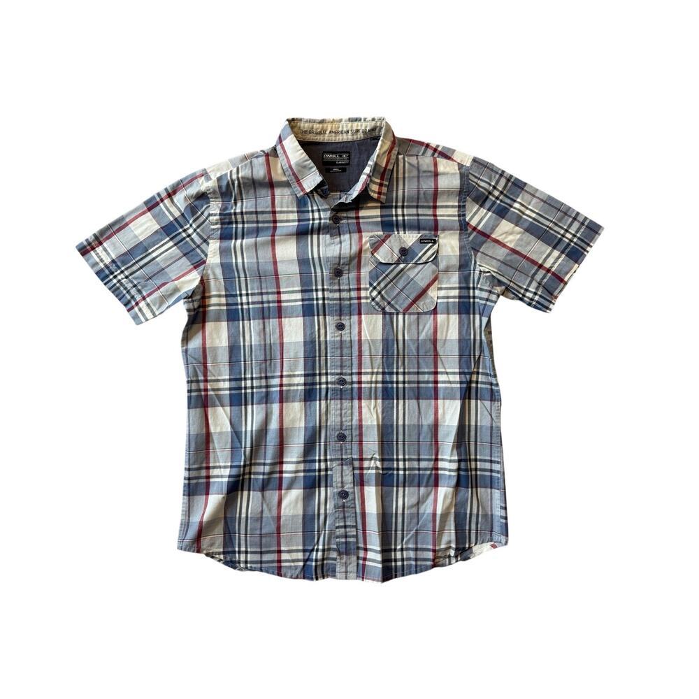 O'Neill men's Short sleeve, button down shirt, size Small, Plaid; surfer, skater